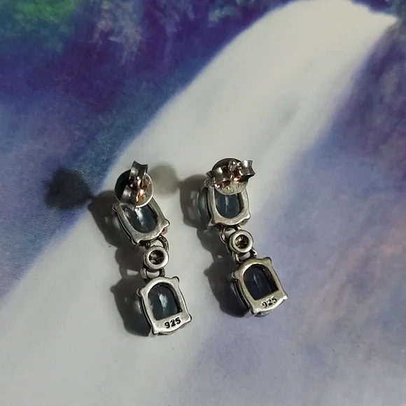 Aquamarine Vintage Earrings - Picture 3 of 7